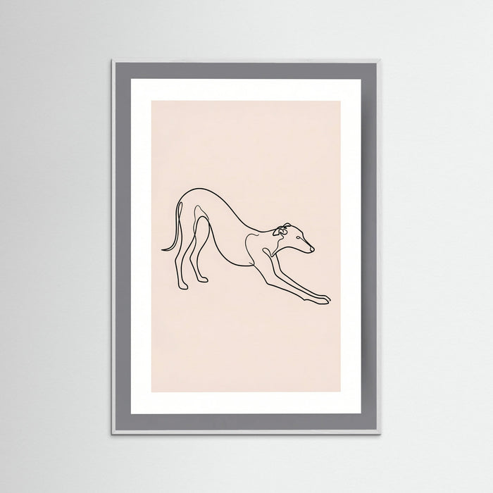 White Wood Elegant Feline Sketch