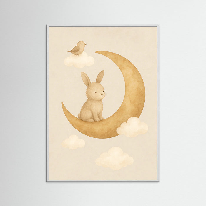 White Wood Elephant on Moon