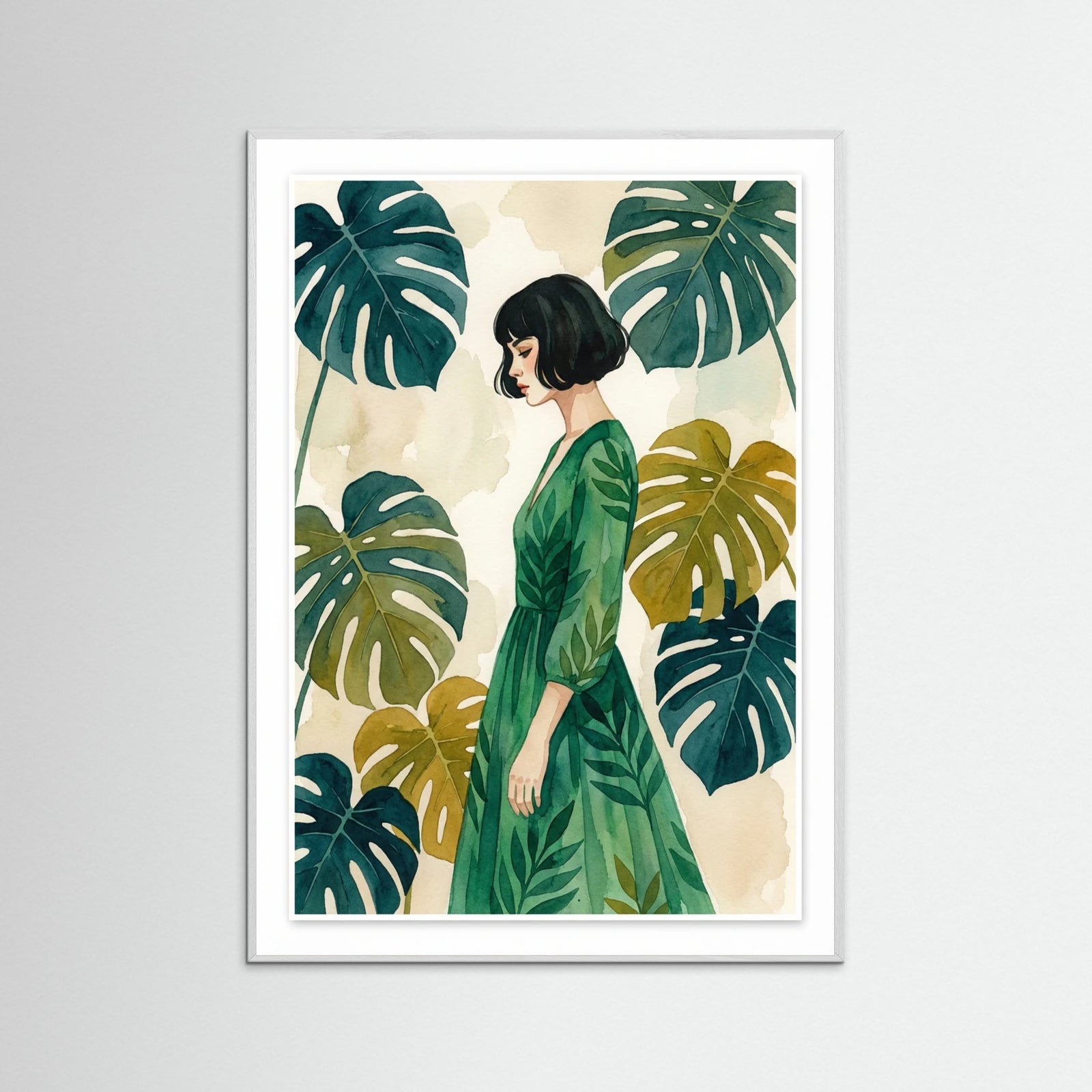 White Wood Emerald Elegance