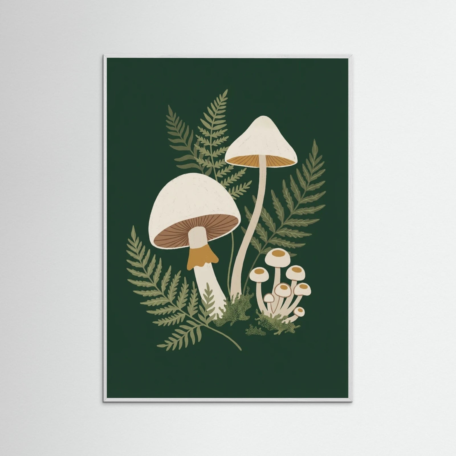 White Wood Emerald Florals