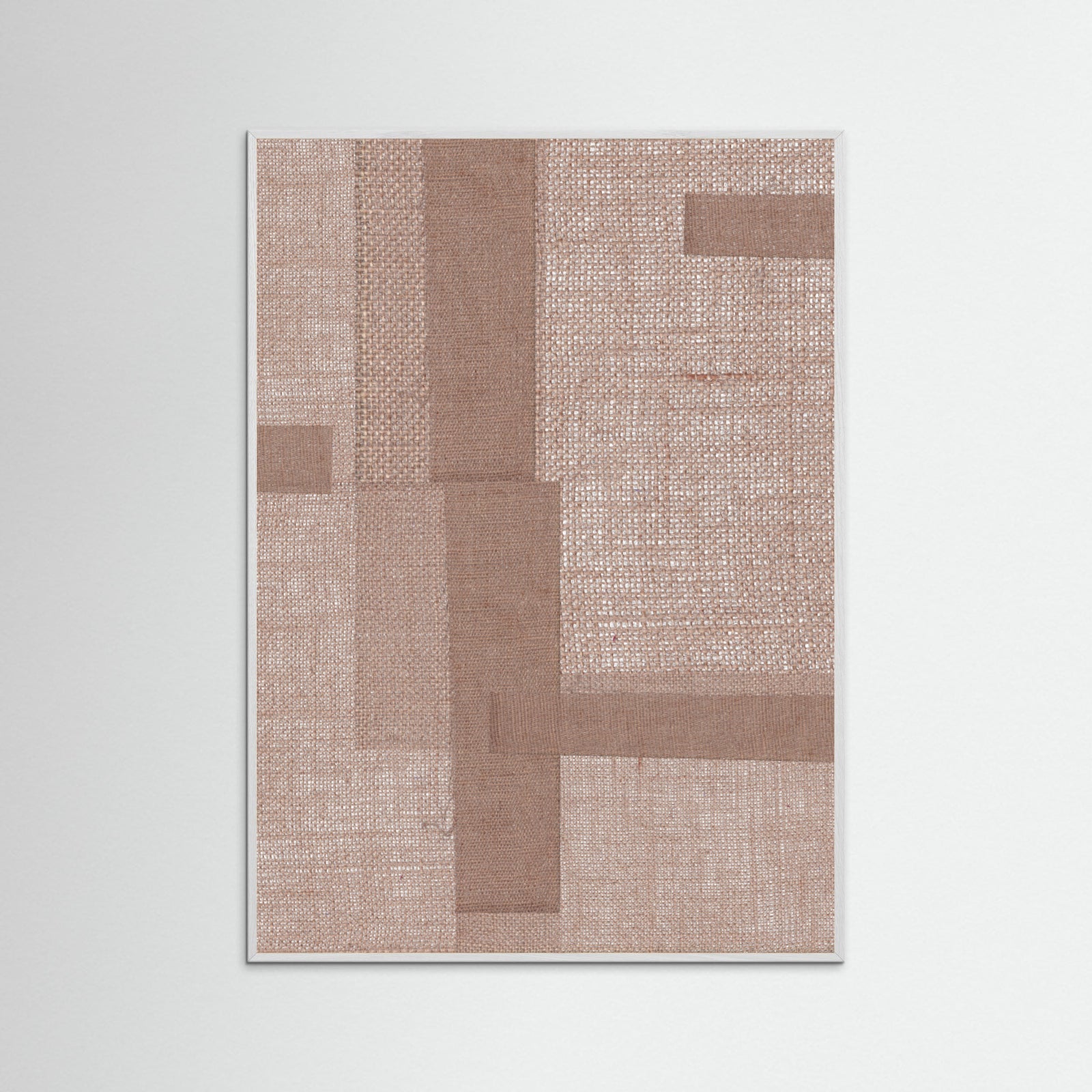 White Wood Fabric Pattern Collage No.5 Poster
