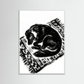 White Wood Feline Repose Black