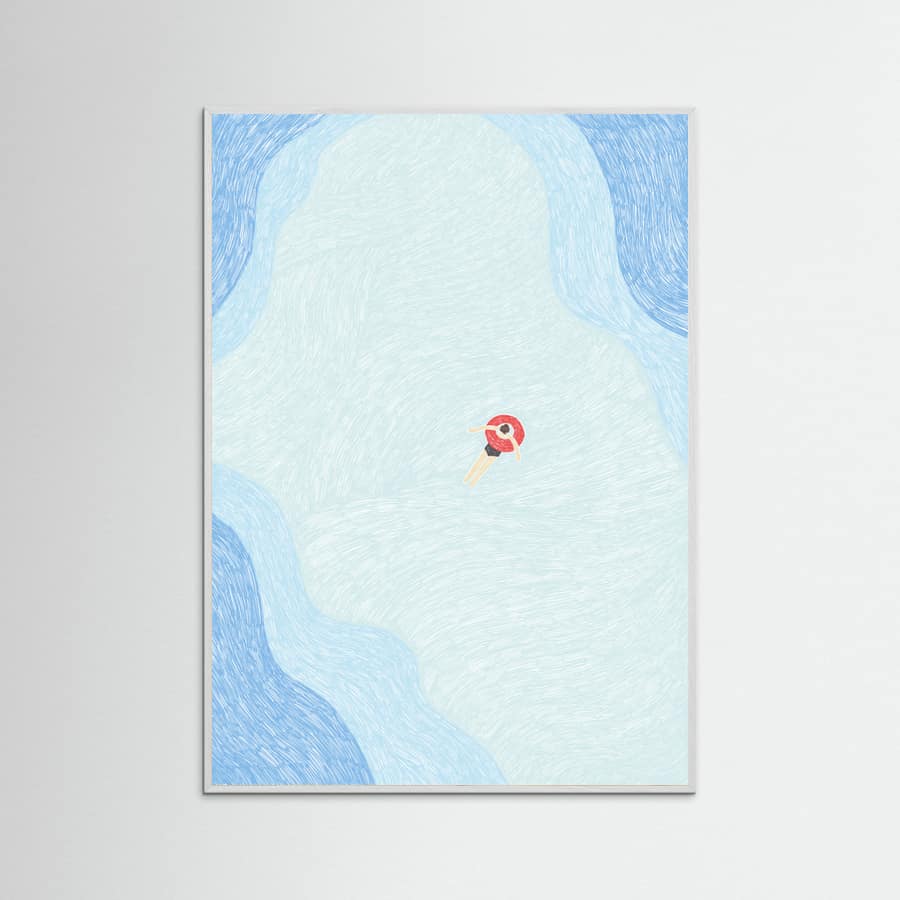 Floating in the Summer Ocean Poster – plakat og kunsttryk