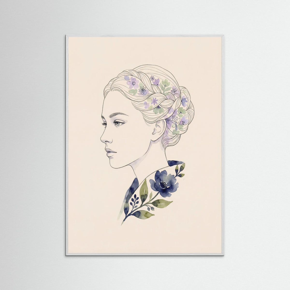 White Wood Floral Contemplation