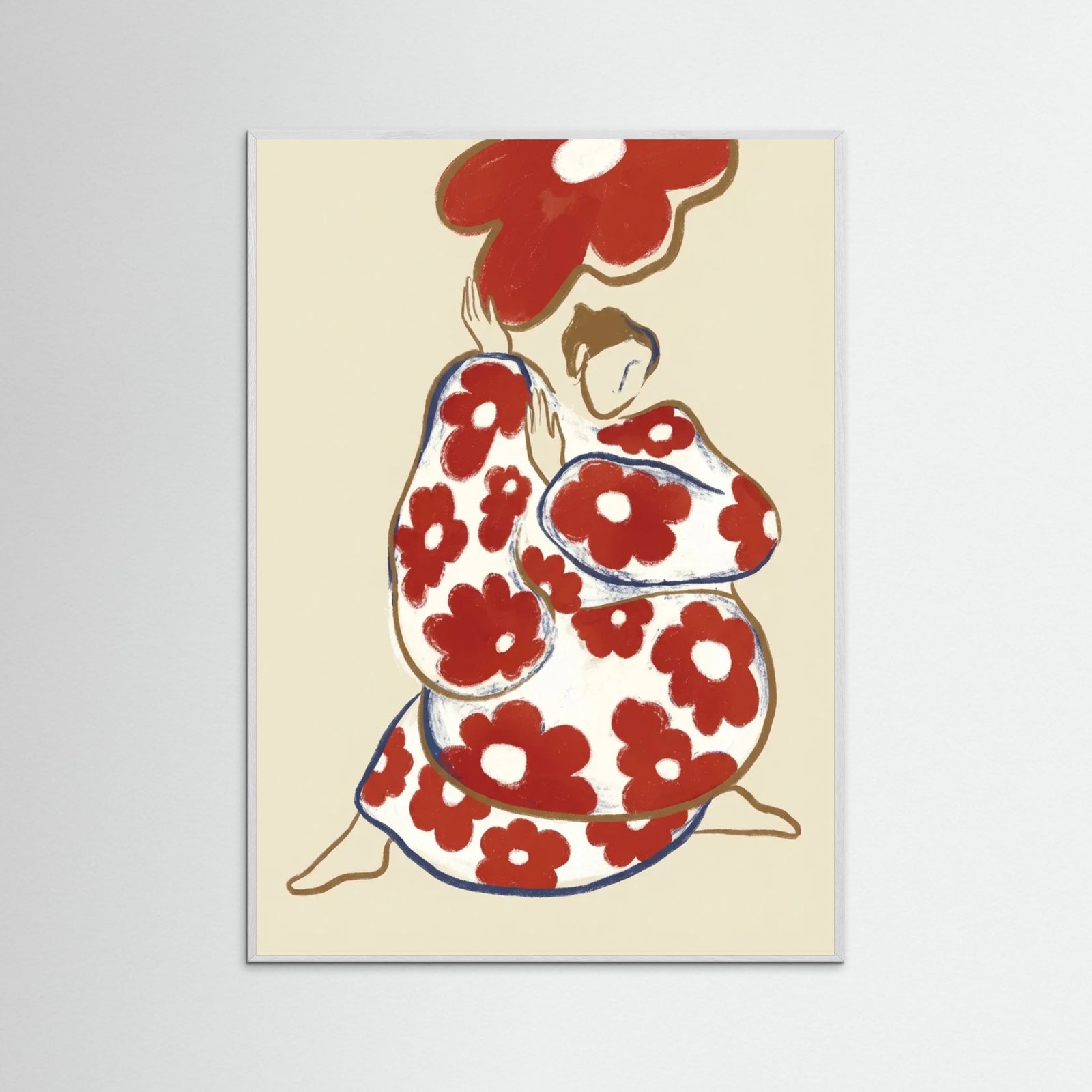 White Wood Floral Embrace