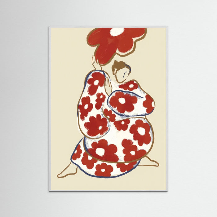 White Wood Floral Embrace