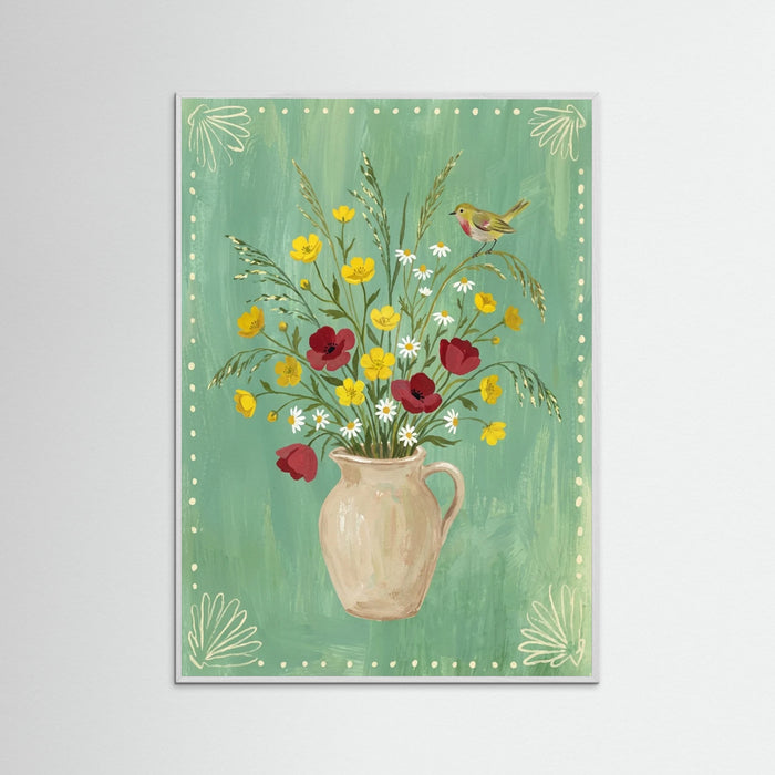 White Wood Floral Embrace