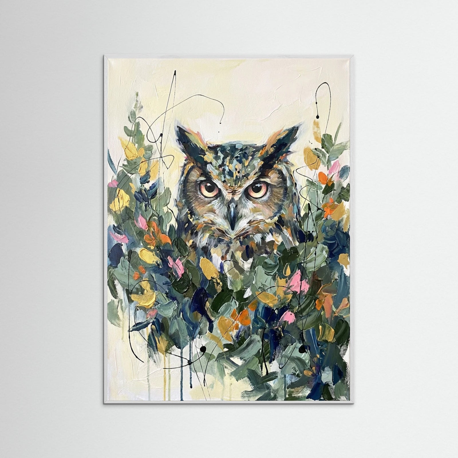 White Wood Floral Gaze