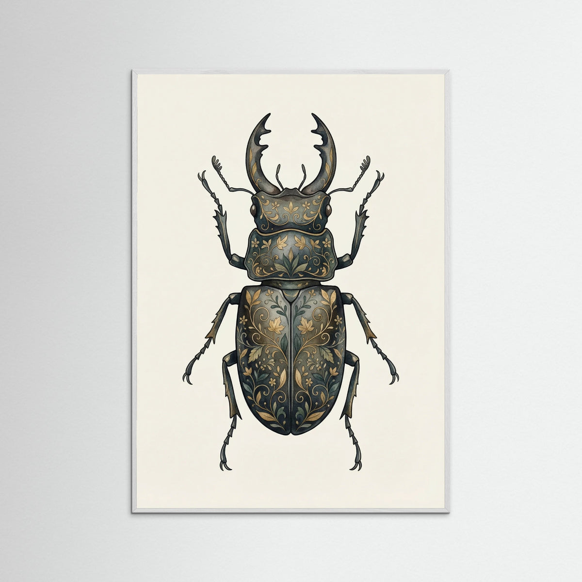 White Wood Floral Moth Specimen