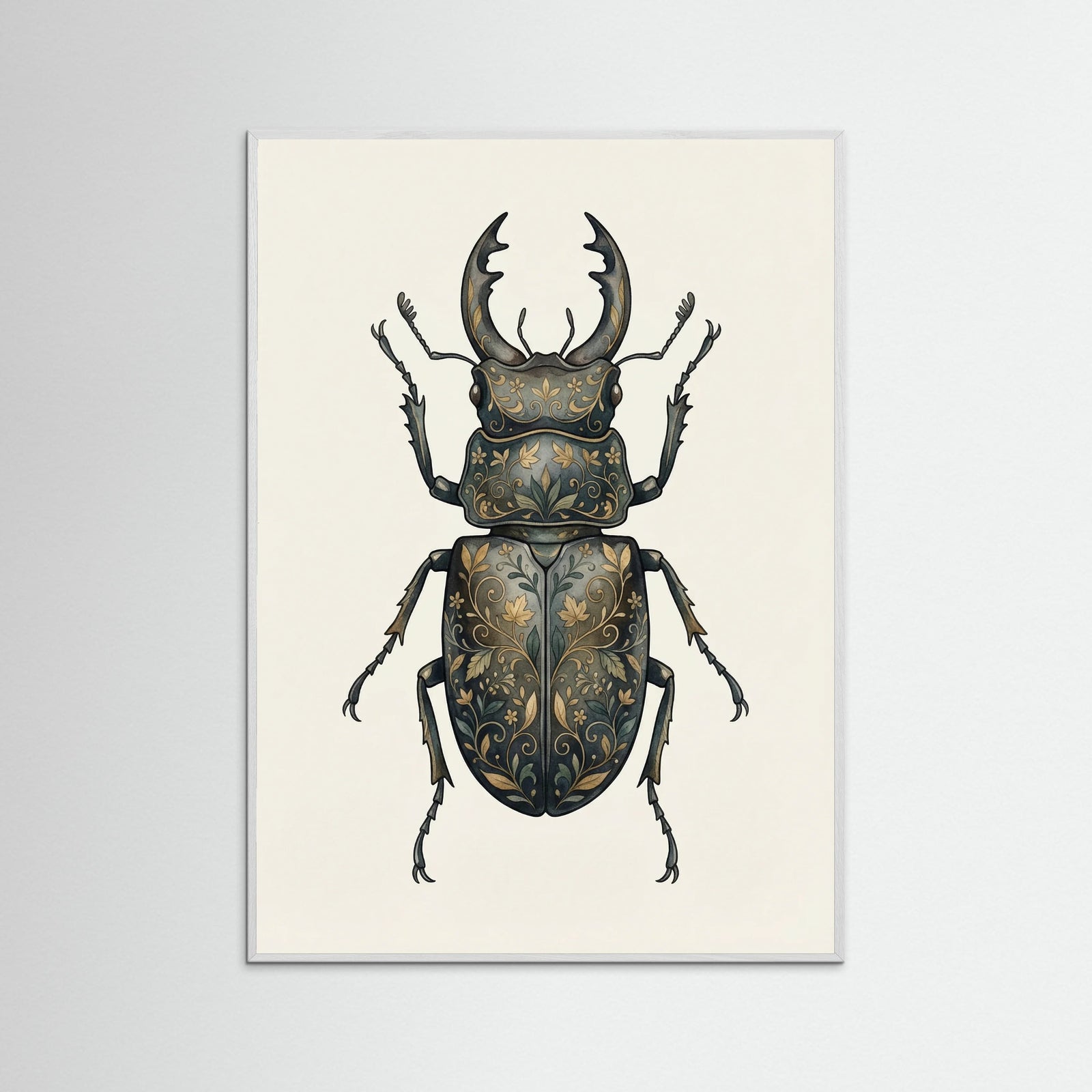 White Wood Floral Moth Specimen