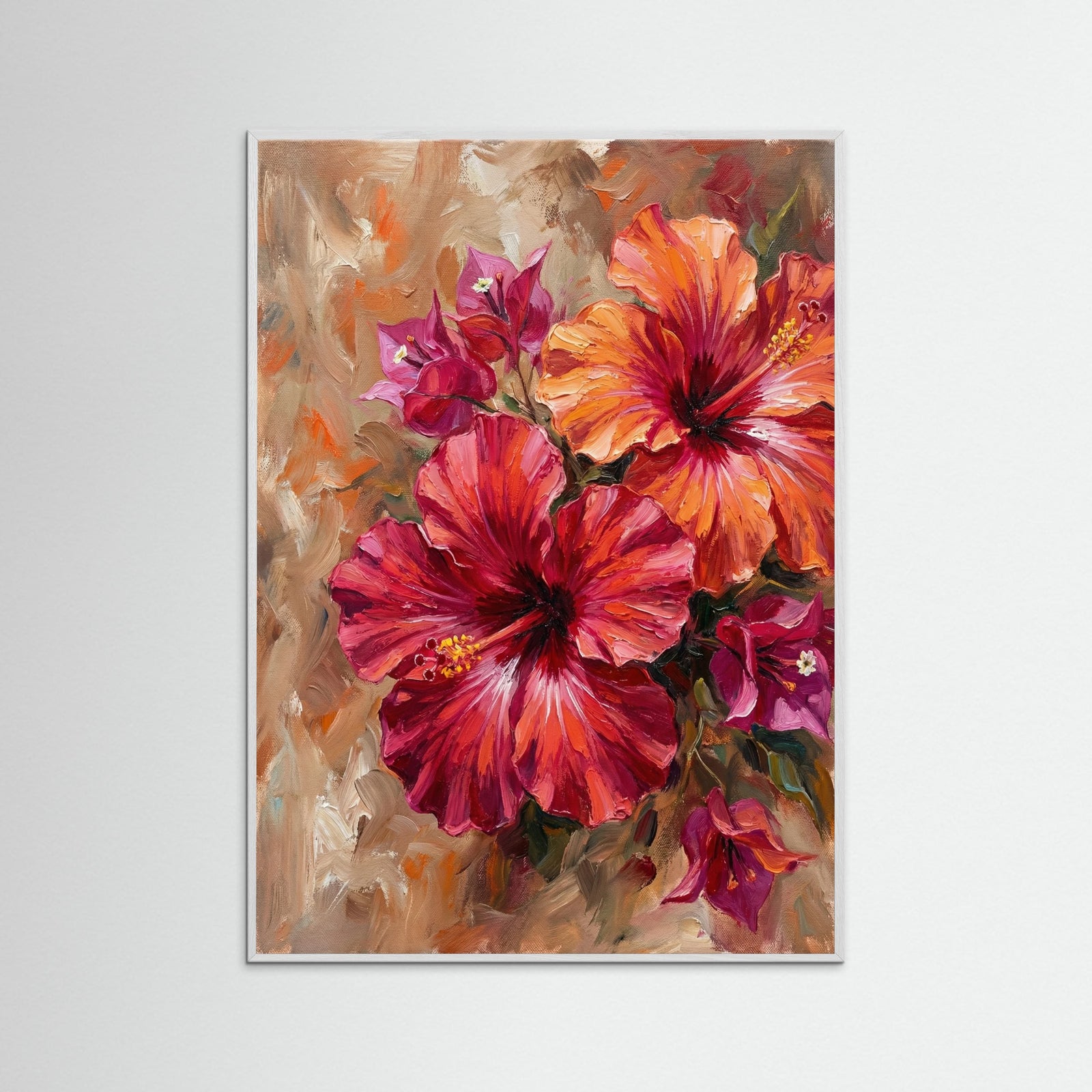 White Wood Floral Portrait