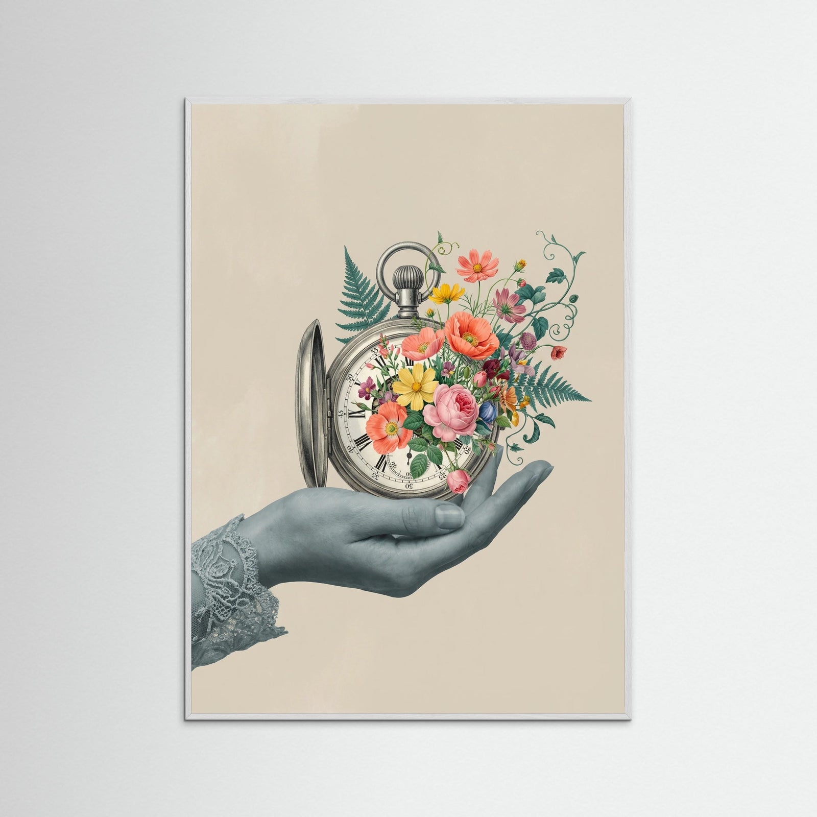 White Wood Floral Reverie