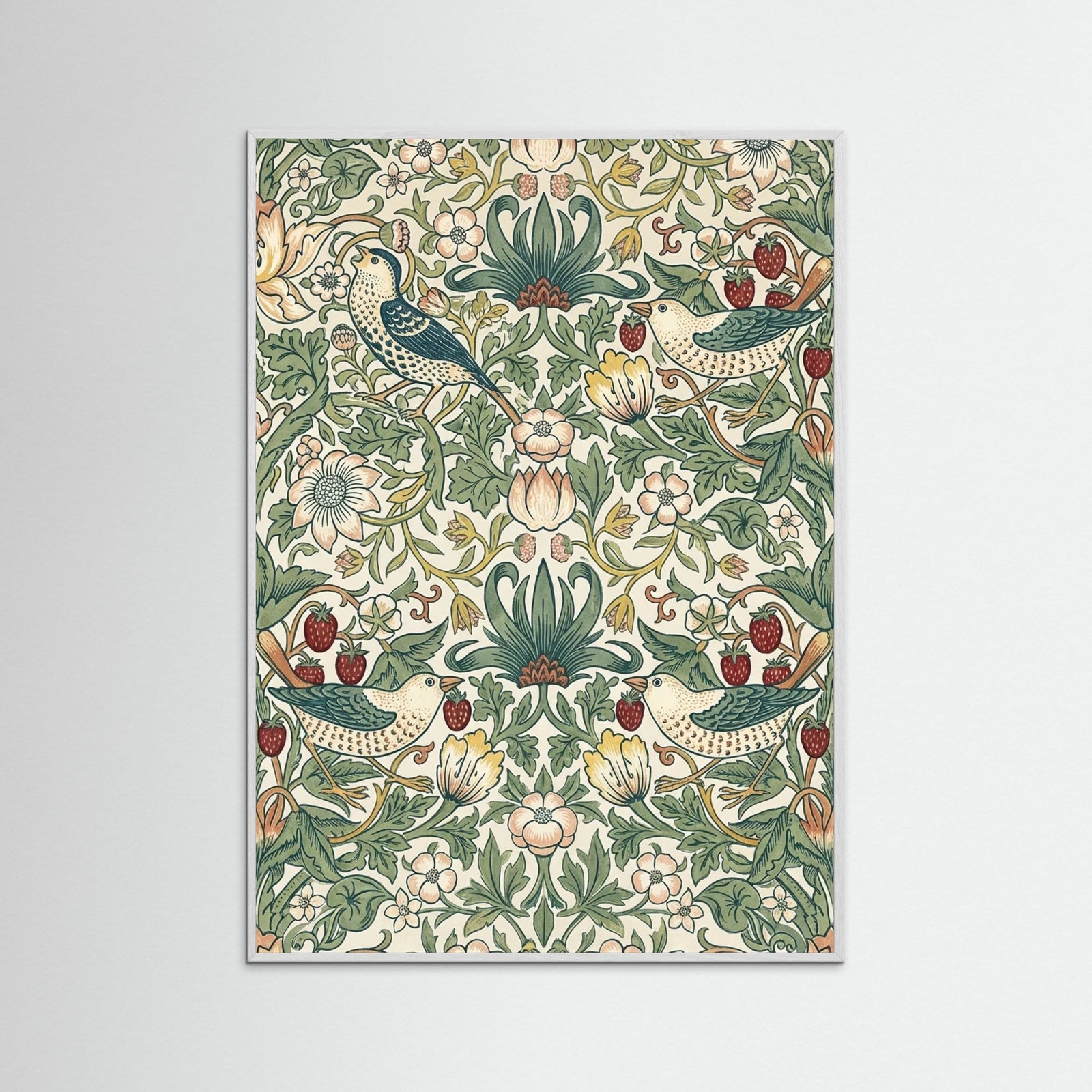 White Wood Floral Tapestry