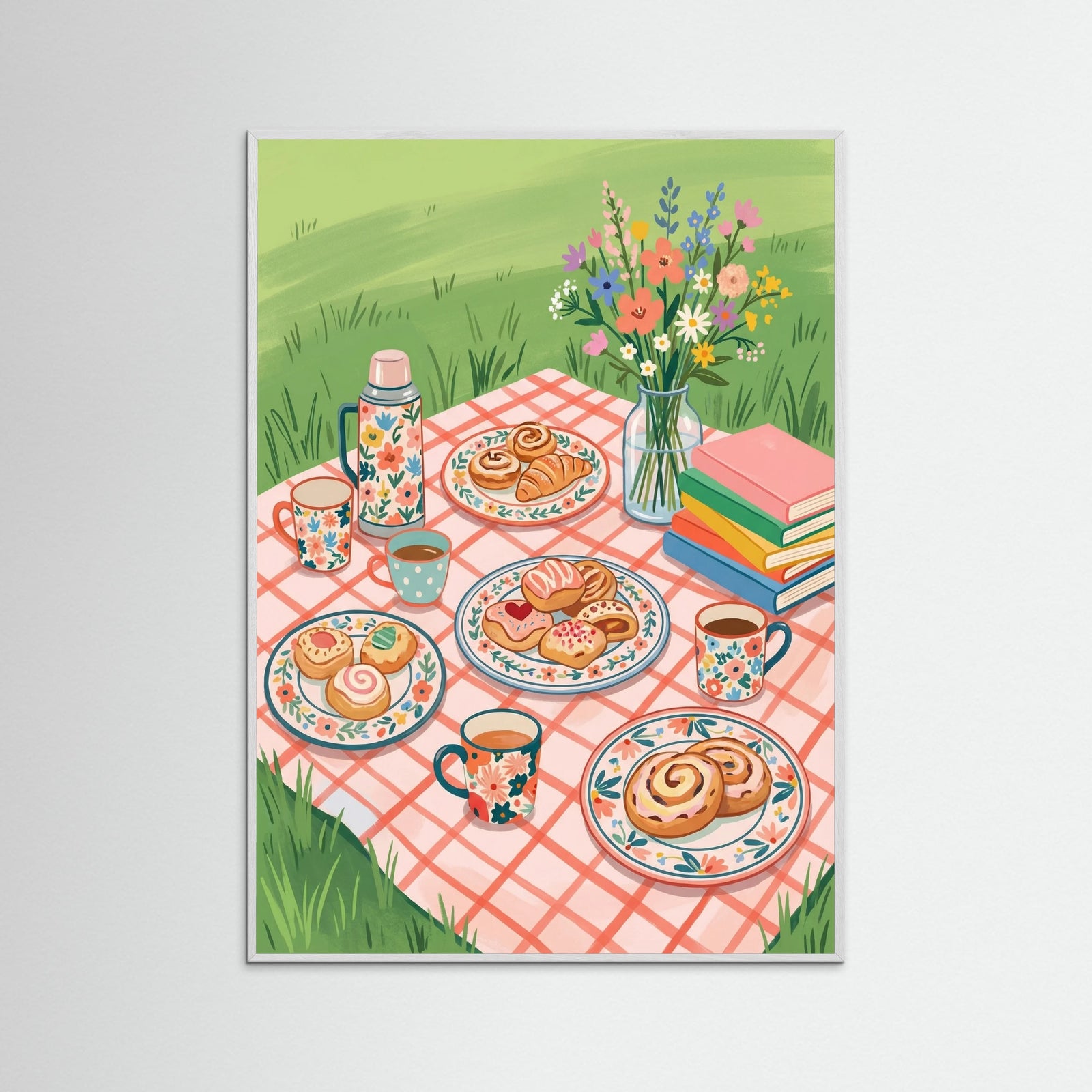 White Wood Floral Tea Party