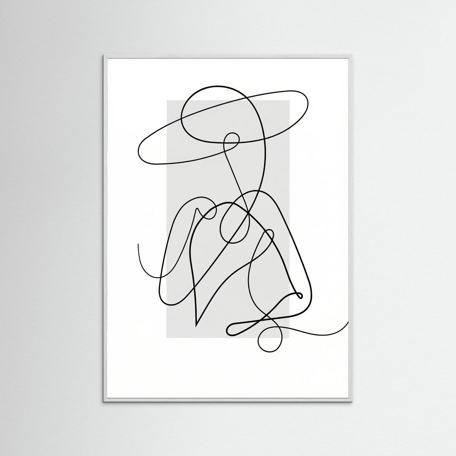 White Wood Flowing Contours Gray