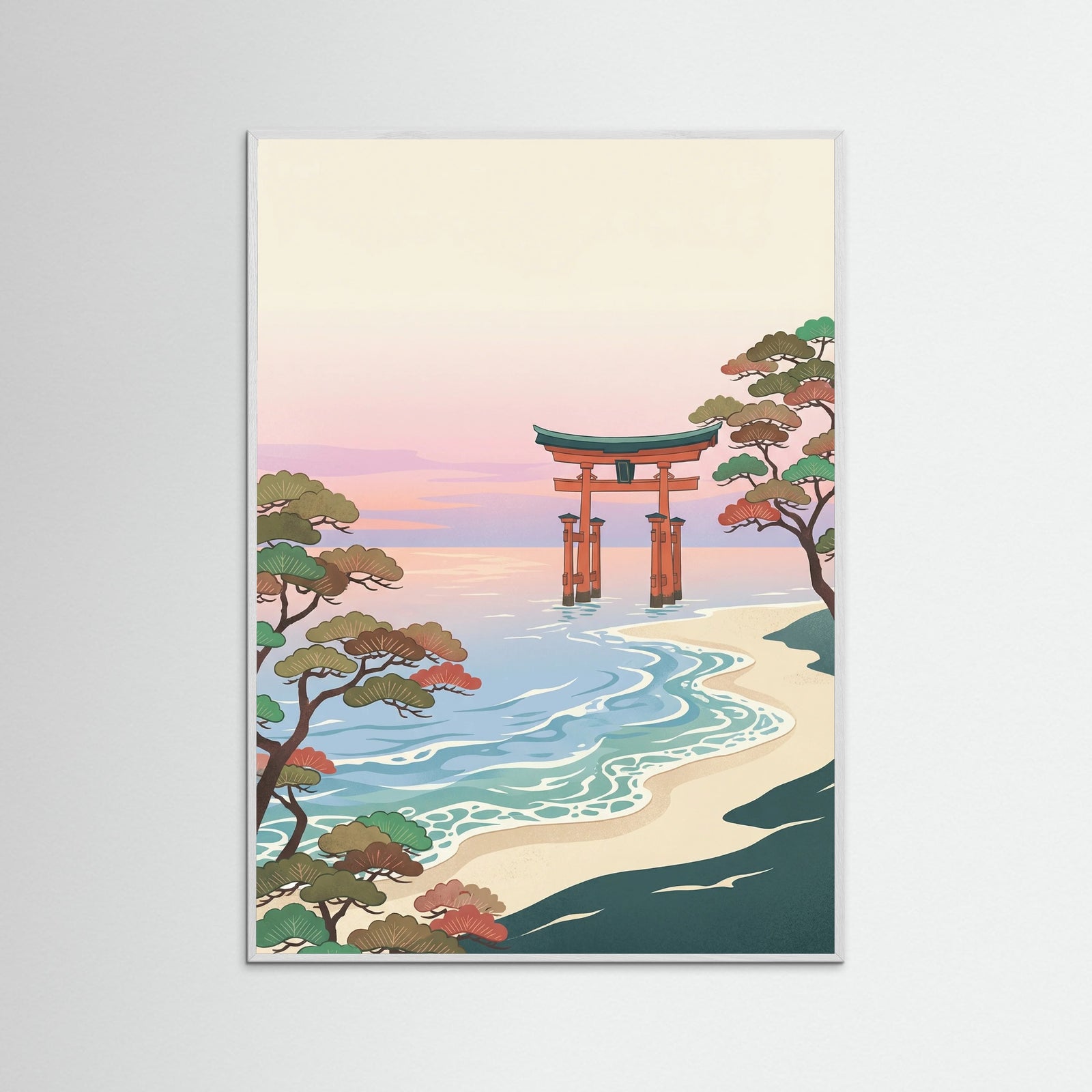 White Wood Flowing Mountain Serenity