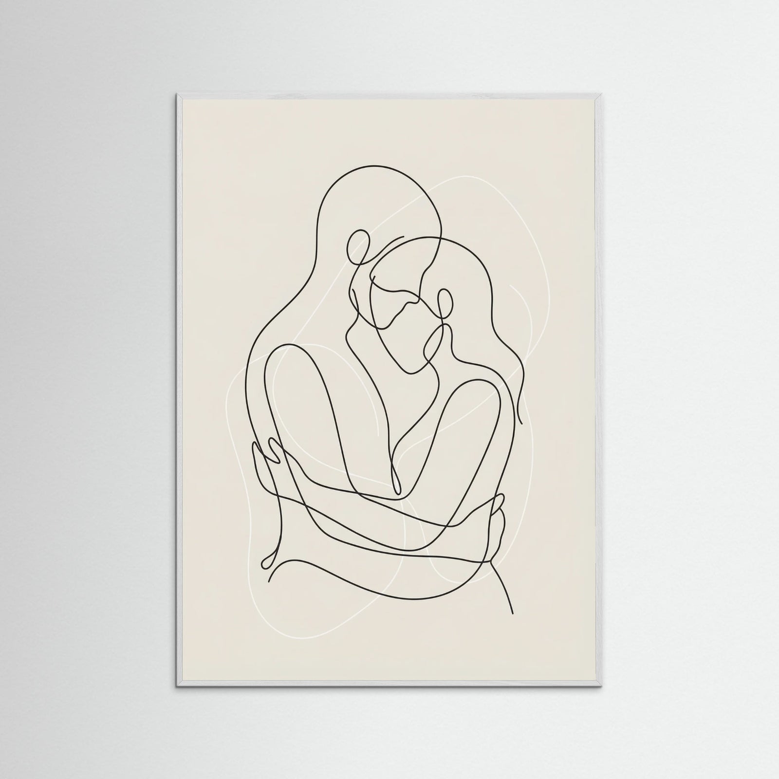 White Wood Fluid Contours Beige