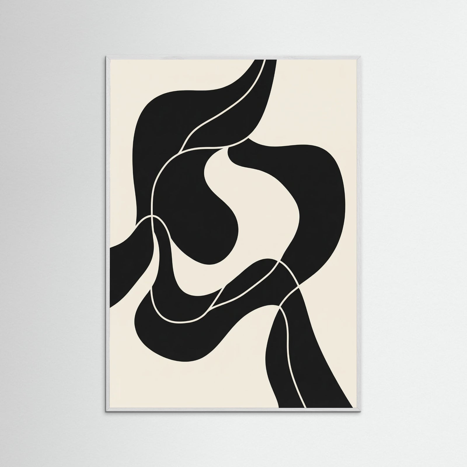 White Wood Fluid Forms Black