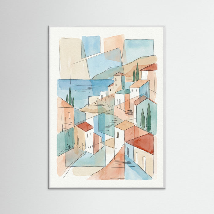 White Wood Fragmented Mediterranean View