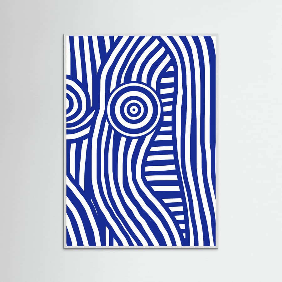 Front Blue and White Striped Nude Poster – poster and art print