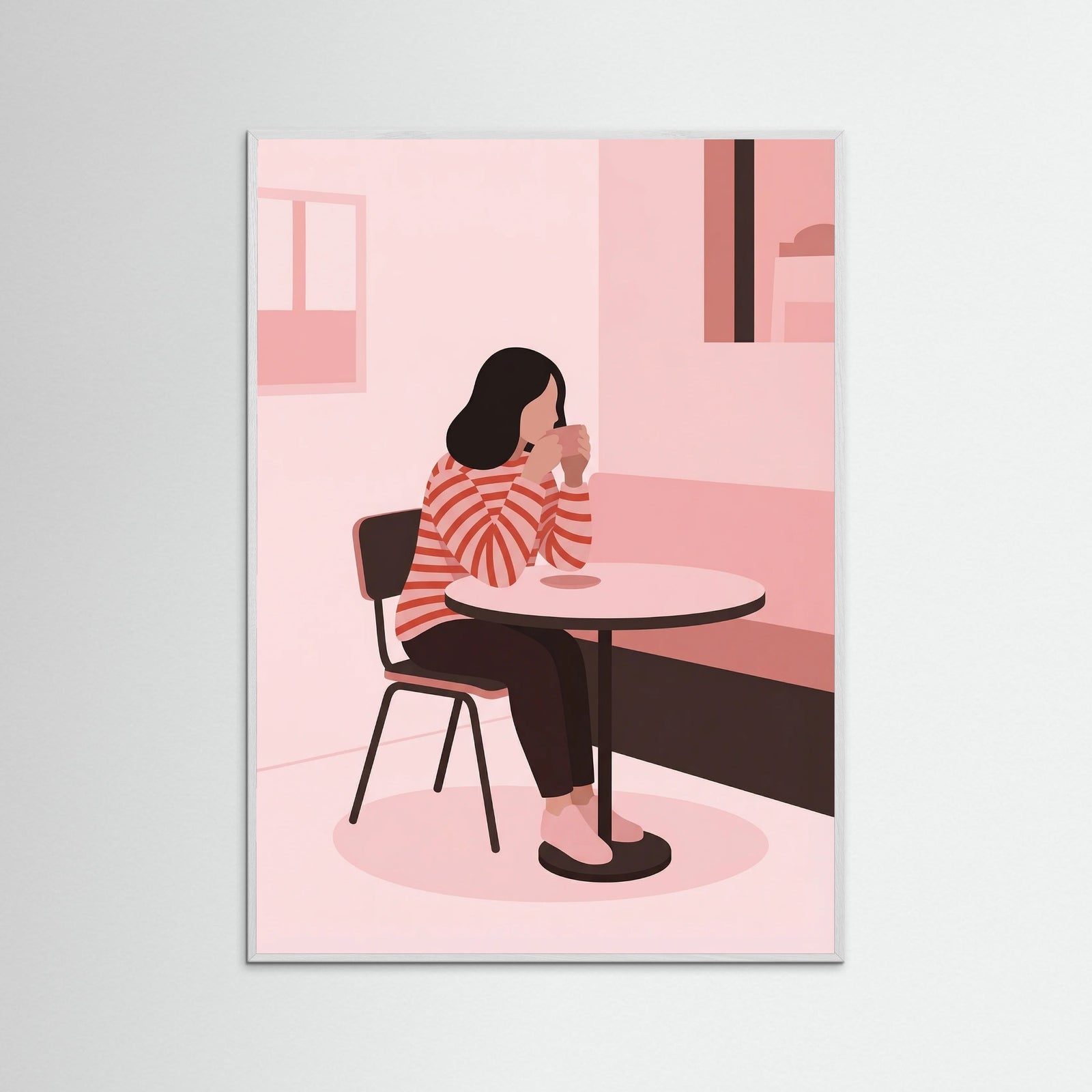 White Wood Gentle Striped Figure