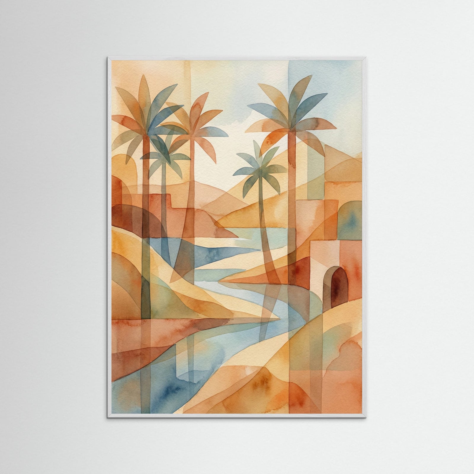 White Wood Geometric Desert Town