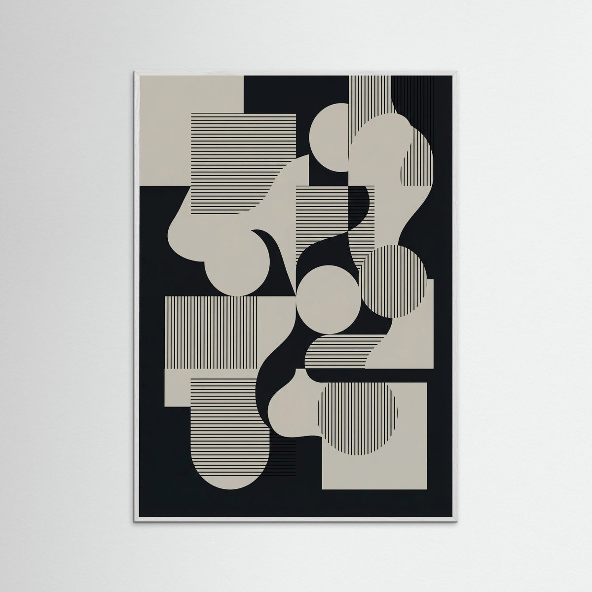 White Wood Geometric Harmony