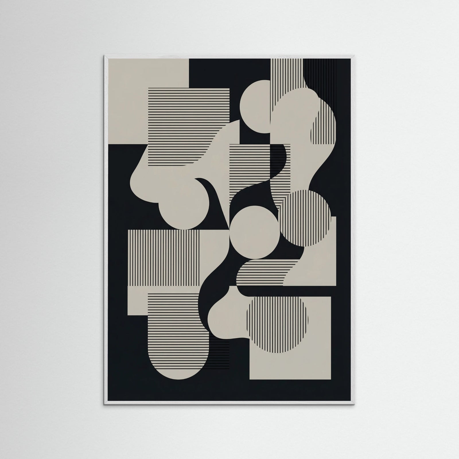 White Wood Geometric Harmony
