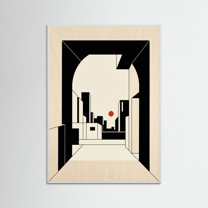 White Wood Geometric Interior