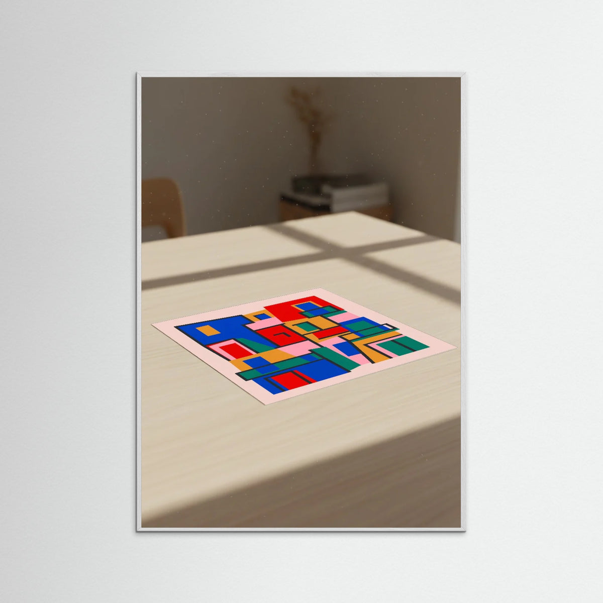 White Wood Geometric Vessels
