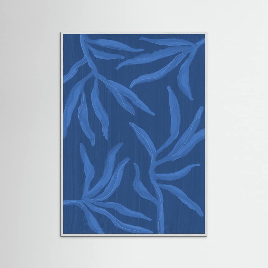 Affiche Ghost Fern 2 Indigo Monochrome – affiche et impression d’art