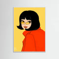 White Wood Girl In Red Coat Poster