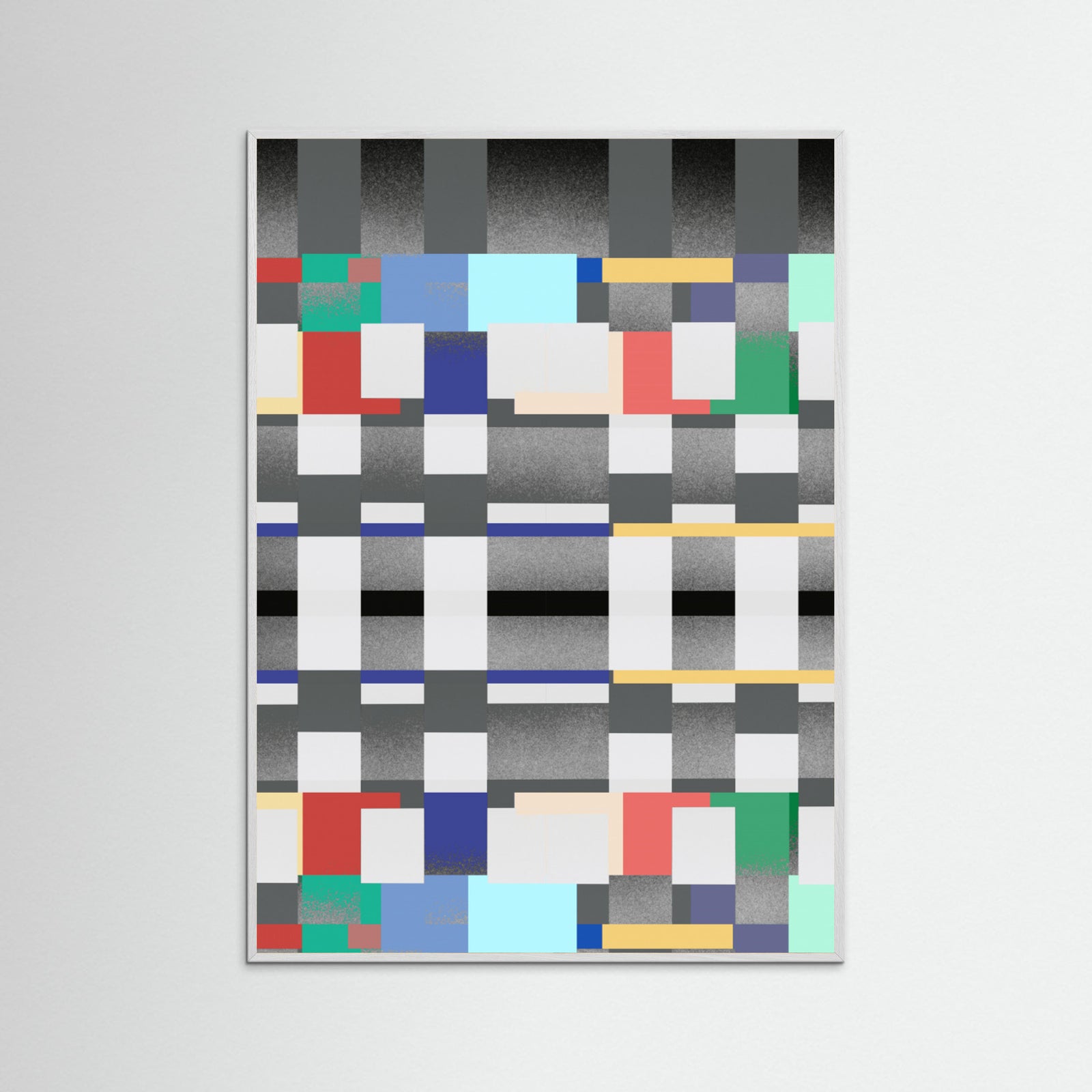White Wood Glitch abstract artwork 04 Poster