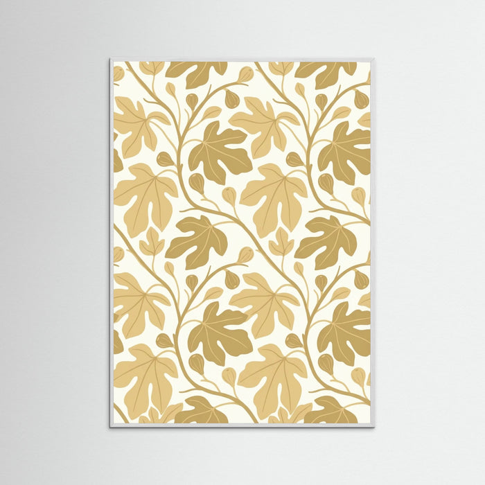 White Wood Golden Botanical Harmony