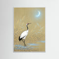 White Wood Golden Cranes Gold