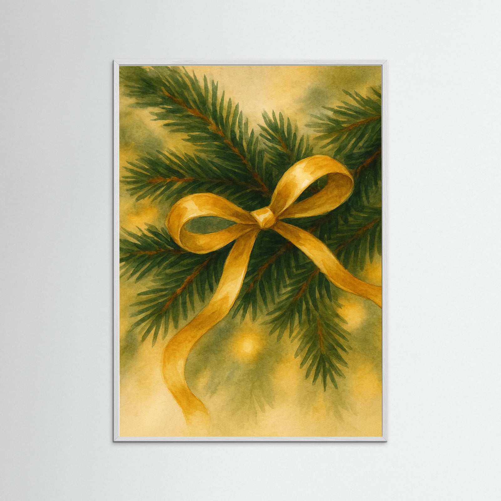 White Wood Golden Garland