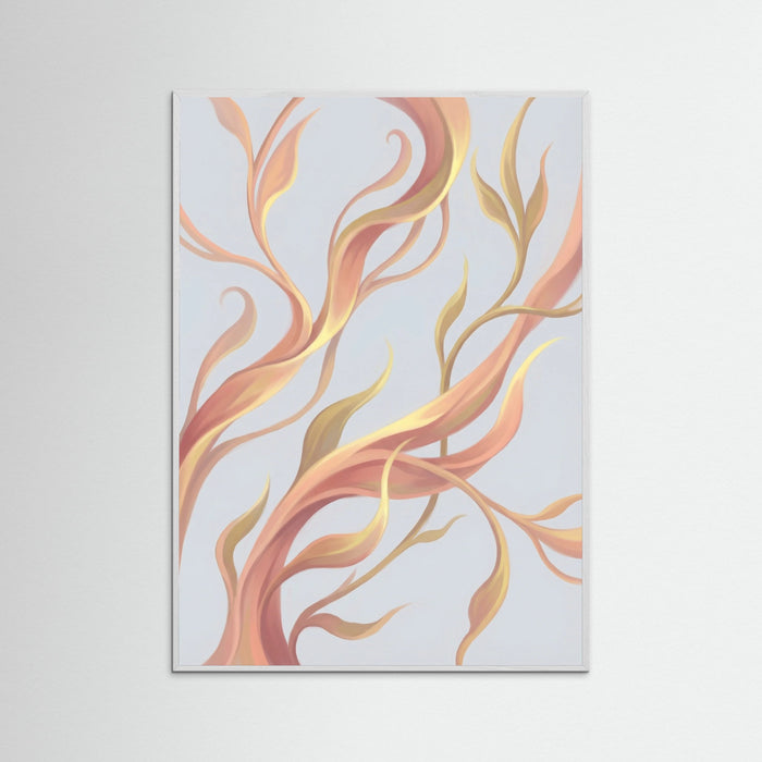 White Wood Golden Petal Flow