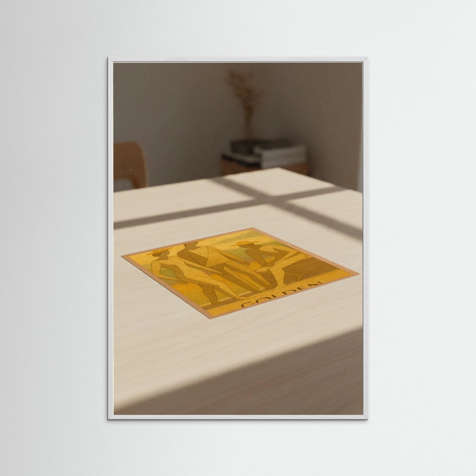 White Wood Golden Reflections