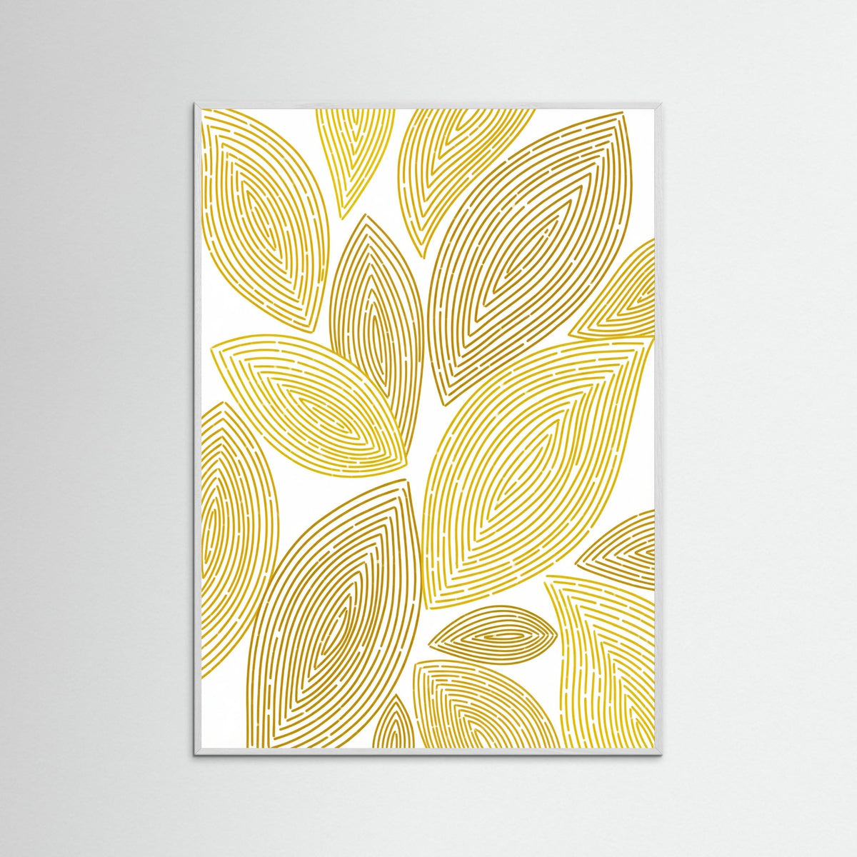 White Wood Golden Spirals