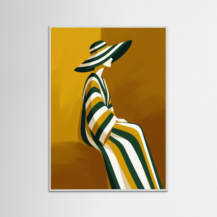 White Wood Golden Striped Silhouette