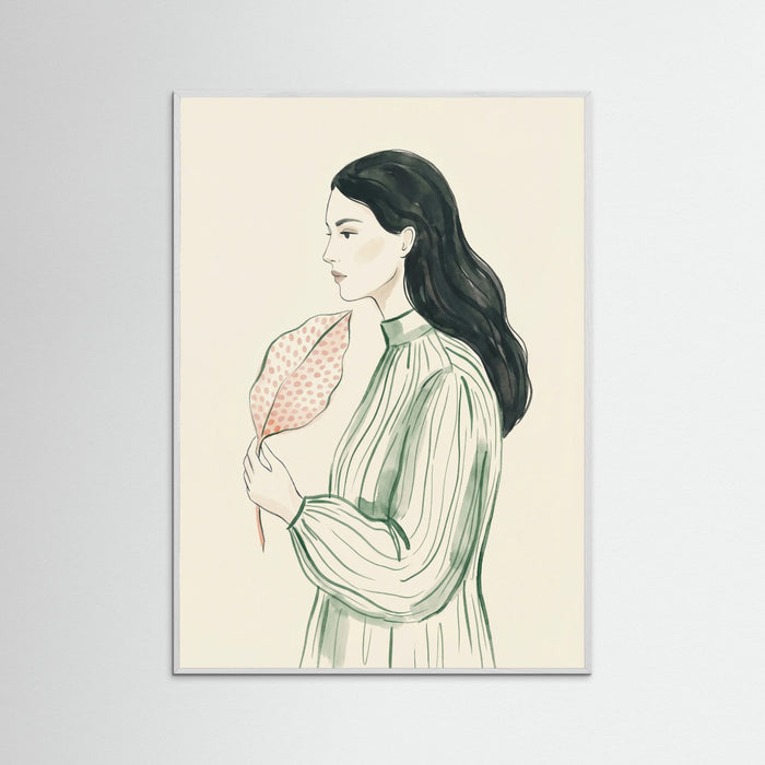 White Wood Green Dress Orange