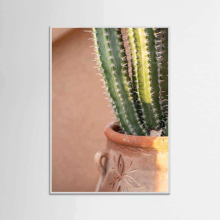 White Wood Green On Orange | Marrakech Travel Photography Poster