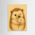 White Wood Hedgehog With Flower