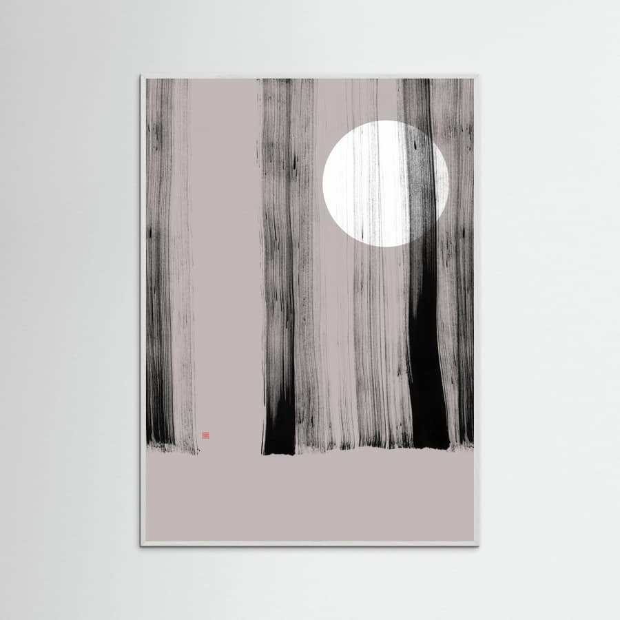 Hidden Moon N°1 | Behind the Trees Poster – plakat og kunsttryk