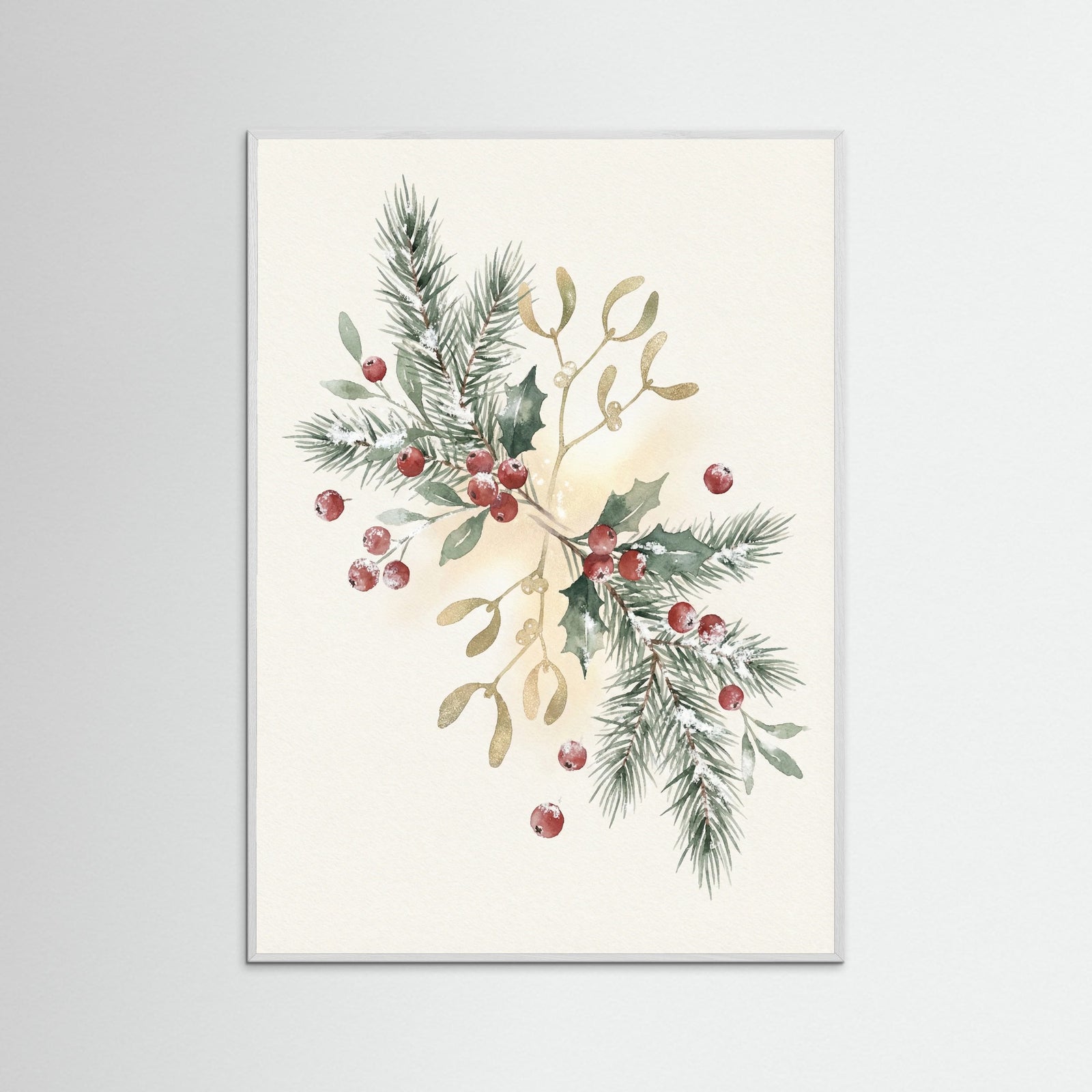 White Wood Holiday Harmony Wreath