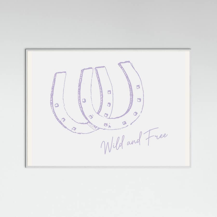 Horseshoe Wild and Free Purple Poster – Poster und Kunstdruck