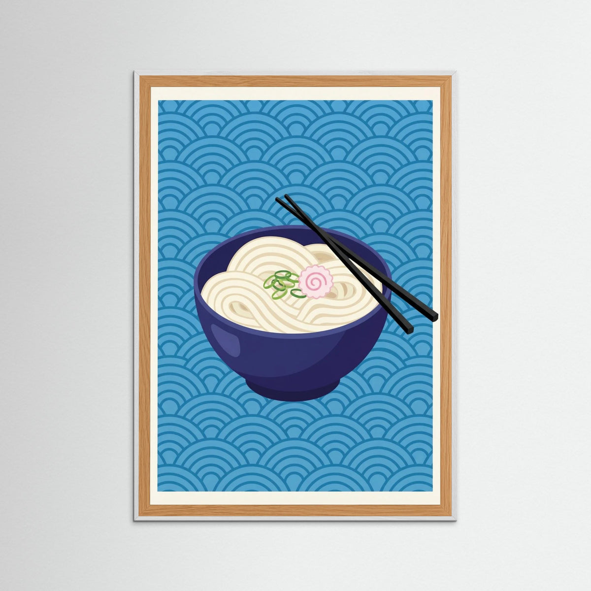 White Wood Iconic Ramen Poster