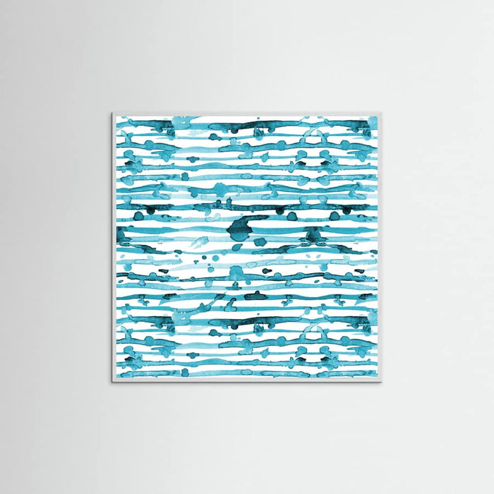 Póster Indigo Teal Line Splatter Watercolor – póster e impresión artística