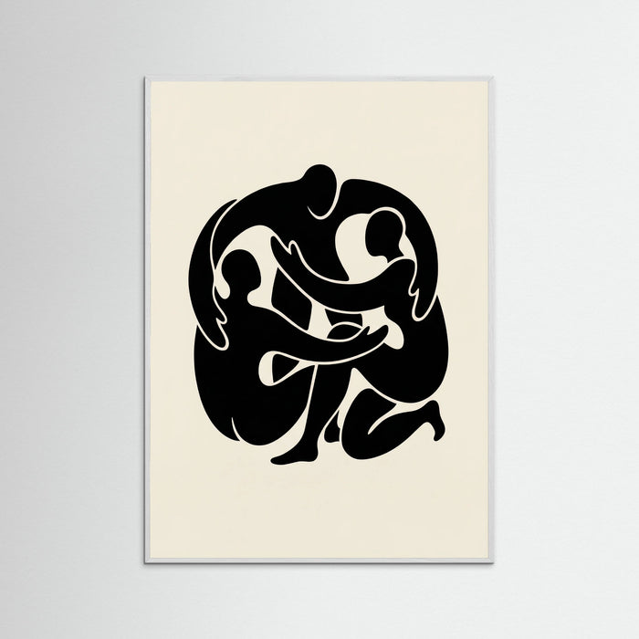White Wood Intertwined Gaze Black