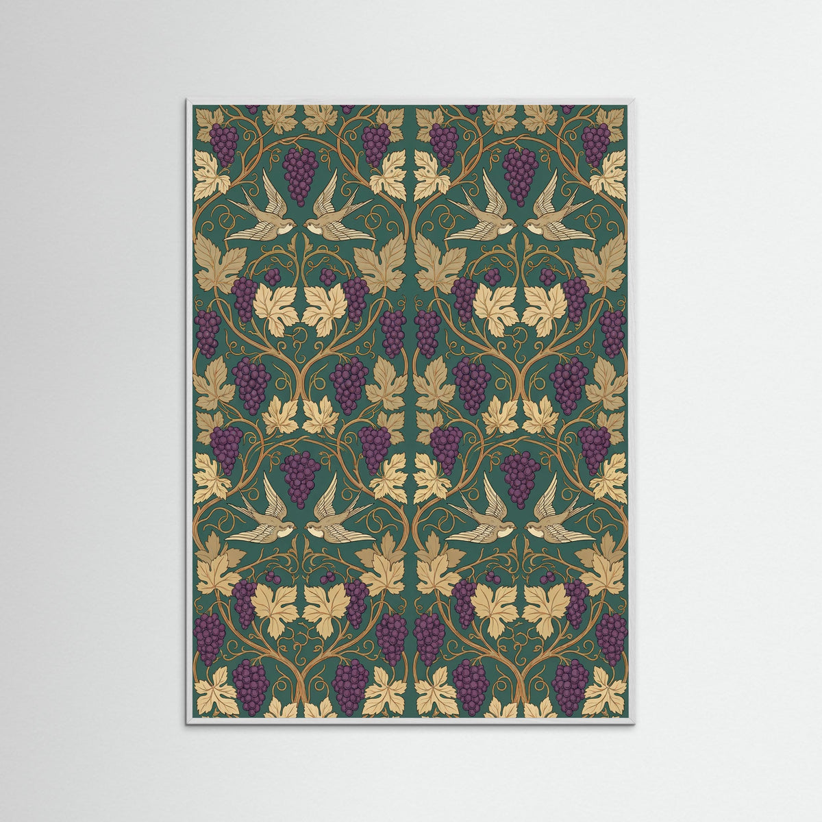 White Wood Intricate Botanical Flourish